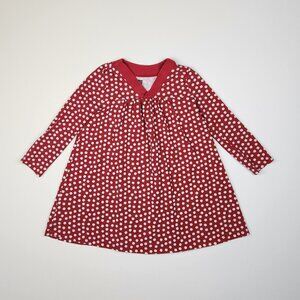 Tea Collection Yuka Floral Long Sleeve Trapeze Cotton Dress Red sz 5